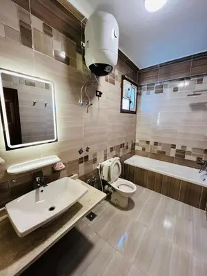 a bathroom with a sink and a toilet and a tub at Fontana Guste house in Luxor
