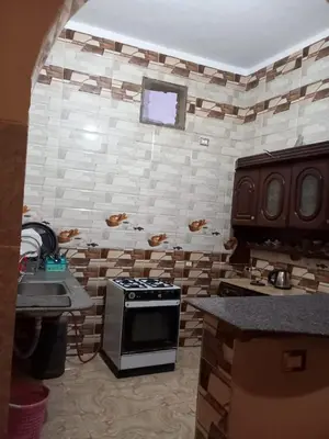 a kitchen with a stove and a counter top at Nubian house in Jazīrat Salūjah