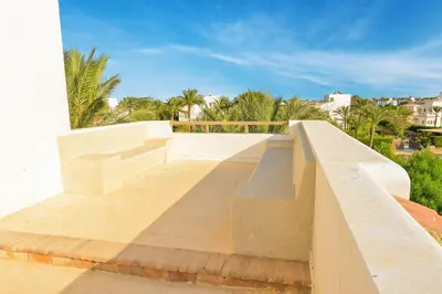 a stairway with a railing on top of a building at Breathtaking Villa in El Gouna 15 in Hurghada