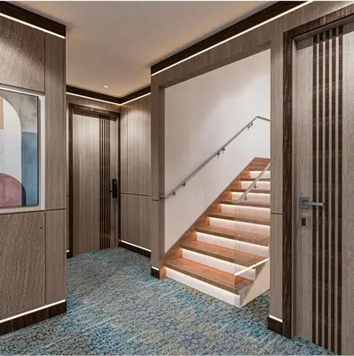 a hallway with stairs in a building at Sola Dahabiya Nile Cruise Every Monday from Luxor to Aswan 4 nights and Every Friday from Aswan to Luxor 3 nights in Luxor
