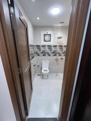 a bathroom with a toilet and a sink at Aswan in Nag` el-Ramla