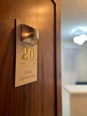 a sign on a door with the number on it at Casa Esmeralda in Hurghada
