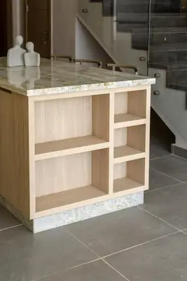 a kitchen island with a counter top in a kitchen at The Best House in Makadi in Hurghada