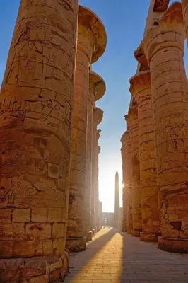 a view of an archway with the obelisk at Labib Guest house in Aswan