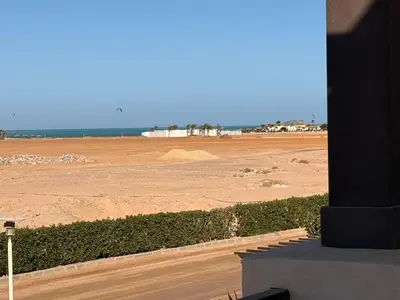 a view of a beach with a dirt field at El Gouna Ancient Sand Villa 3 Bedroom & Nanny in Hurghada