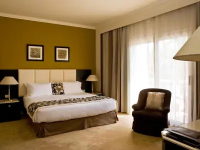 a hotel room with a bed and a chair at Pavillon Winter Luxor in Luxor