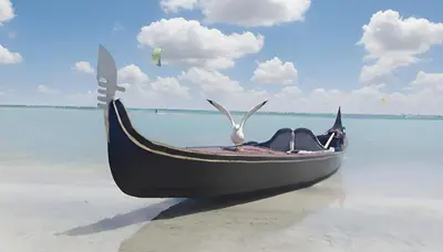 a boat on the beach with two rabbits on it at Casa Mare Resort - ex, Royal Tulip Beach Resort in Port Ghalib