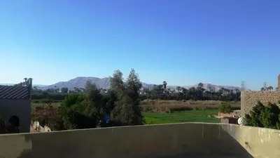 a view of a skate park with mountains in the background at Adam and Eve House in Luxor