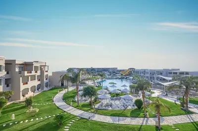 an aerial view of a pool at a resort at Iberotel Casa Del Mar Resort in Hurghada
