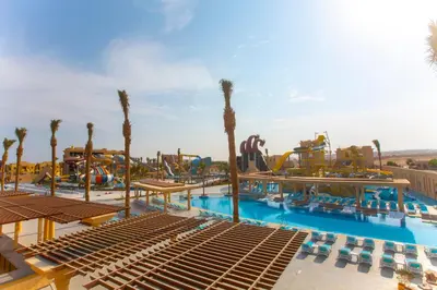 a resort with a pool and a water park at Stella Beach Resort & Spa, Makadi Bay in Hurghada