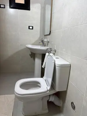 a bathroom with a toilet and a sink at Nubian Holiday House Aswan in Aswan
