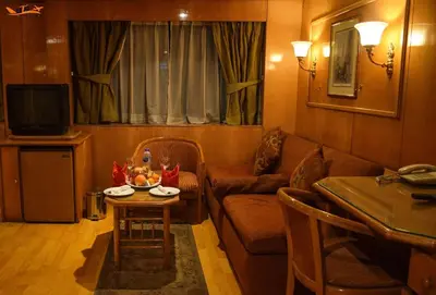 a living room with a couch and a table at GTS Nile Cruise Luxor Aswan every monday from Luxor friday from Aswan in Luxor