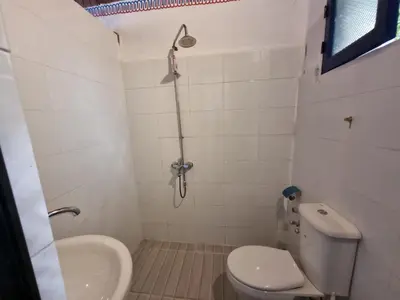 a bathroom with a shower and a toilet and a sink at Luxor Old Nile Hotel in Luxor