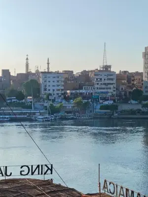 a view of a city with a river and buildings at Jamaica Guest House in Aswan