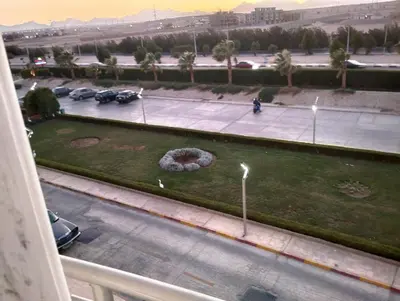 a view of a parking lot with a park at Cecelia Resort in Hurghada