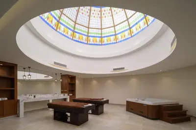 a large room with a domed ceiling with benches at Xanadu Makadi Bay - High Class All Inclusive in Hurghada