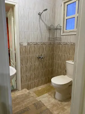a bathroom with a toilet and a shower at PORTO HILL in Hurghada