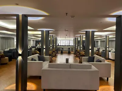 a lobby with couches and chairs in a building at Nile Cruise 5 Stars From Luxor And Aswan 3&4 Nights in Aḑ Ḑab‘īyah