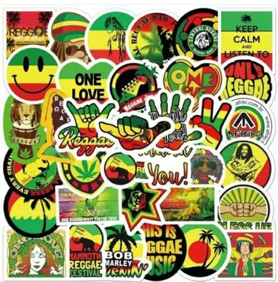 a bunch of stickers on a collage at Kayan Guest House in Aswan