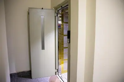 a glass door in a room with a window at F&M Home Egypt - Apartment Hurghada in Hurghada