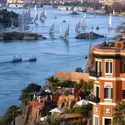 a view of a river with boats in the water at Ultra Nile Cruise 5 Star Luxor To Aswan in Luxor