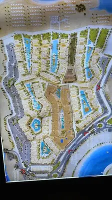 a map of a city with a street and a road at Mangroovy 1br Charming Escape Hilton pool view in Hurghada